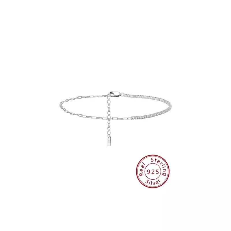 Pulsera tobillera minimalista plata esterlina