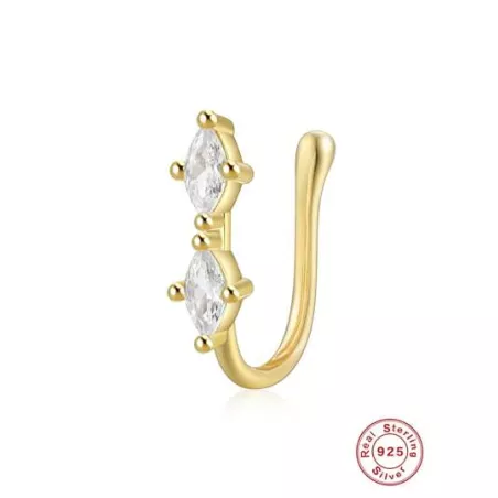 Cuff de nariz zirconia cúbica plata