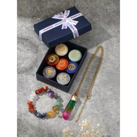 1 pieza Caja de regalo redondo de moda con estampado 7 piedra , unisex día festivo presente