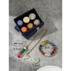 1 pieza Caja de regalo redondo de moda con estampado 7 piedra , unisex día festivo presente