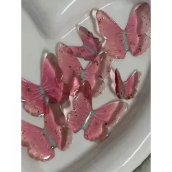 1 pieza 3d rosado con mariposa de resina colgante para DIY