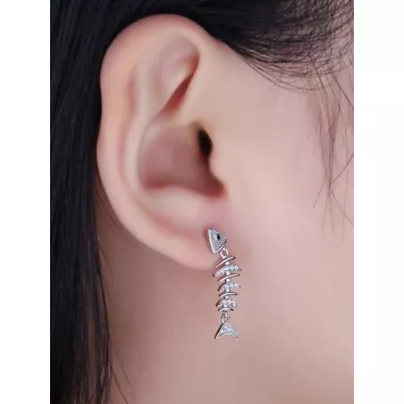 1 par de pendientes de gota de plata de espinela negra natural de corte redondo multifacético exquisito y elegante de plata de l