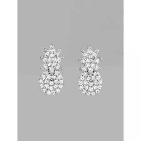 Pendientes de tachuela zirconia cúbica plata