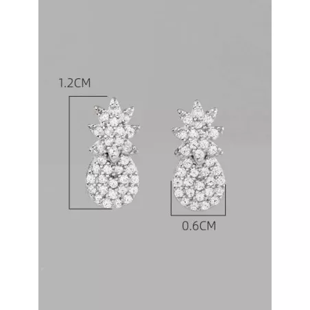 Pendientes de tachuela zirconia cúbica plata