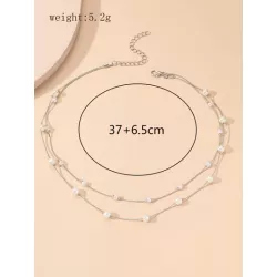 Collar a capas con diseño de perla artificial