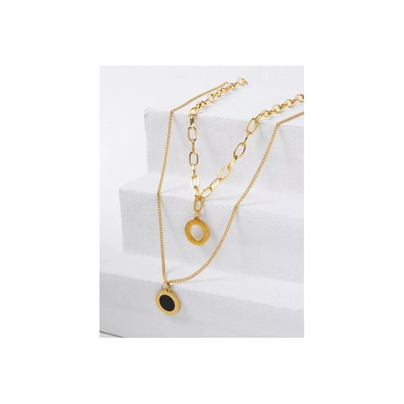 PREMIUM 2 piezas Collar colgante de redondo