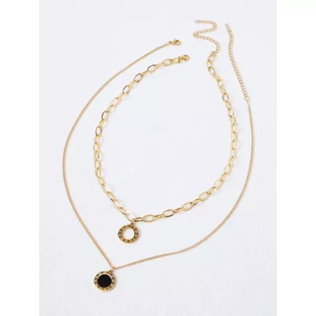 PREMIUM 2 piezas Collar colgante de redondo