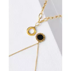 PREMIUM 2 piezas Collar colgante de redondo