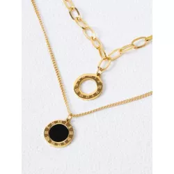 PREMIUM 2 piezas Collar colgante de redondo