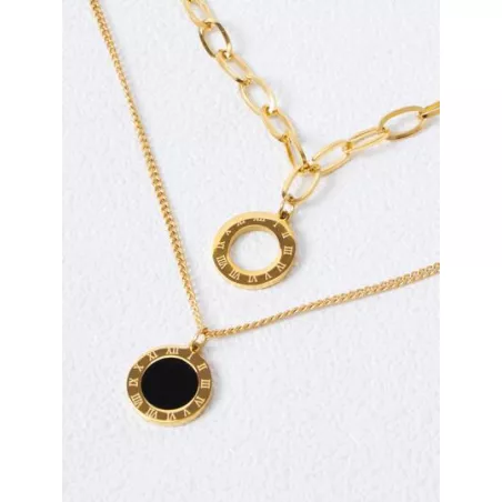 PREMIUM 2 piezas Collar colgante de redondo