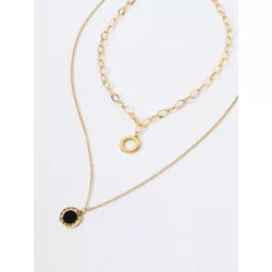 PREMIUM 2 piezas Collar colgante de redondo