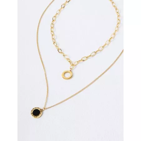 PREMIUM 2 piezas Collar colgante de redondo