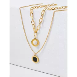 PREMIUM 2 piezas Collar colgante de redondo