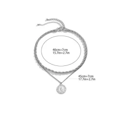 Hombres 2 piezas Collar con diseño de moneda