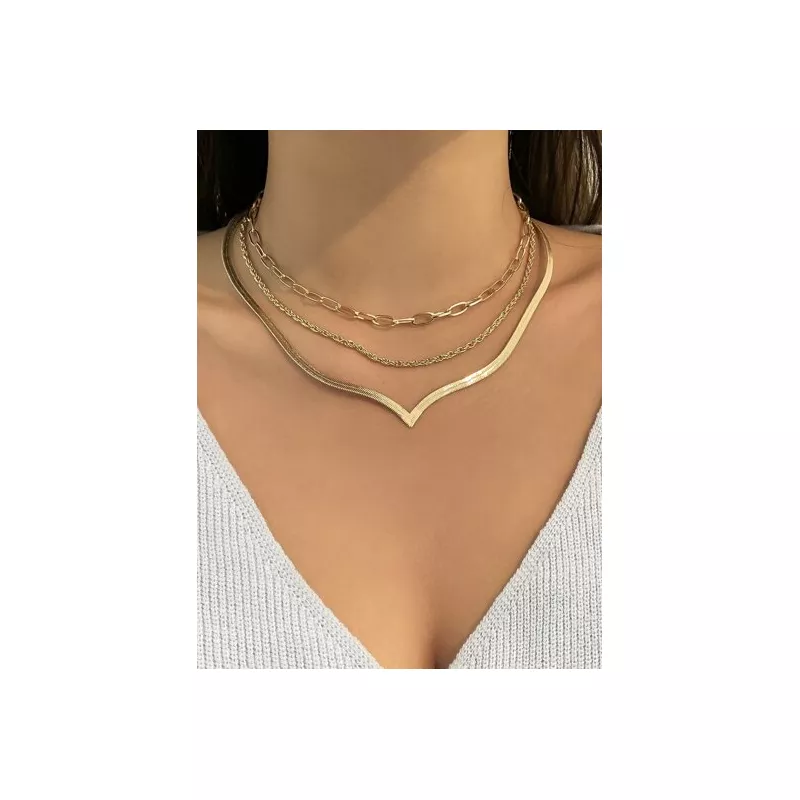 3 piezas Collar de cadena minimalista