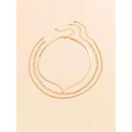 3 piezas Collar de cadena minimalista