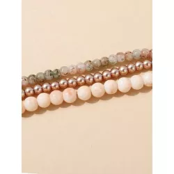 3 piezas Collar con cuenta con diseño piedra