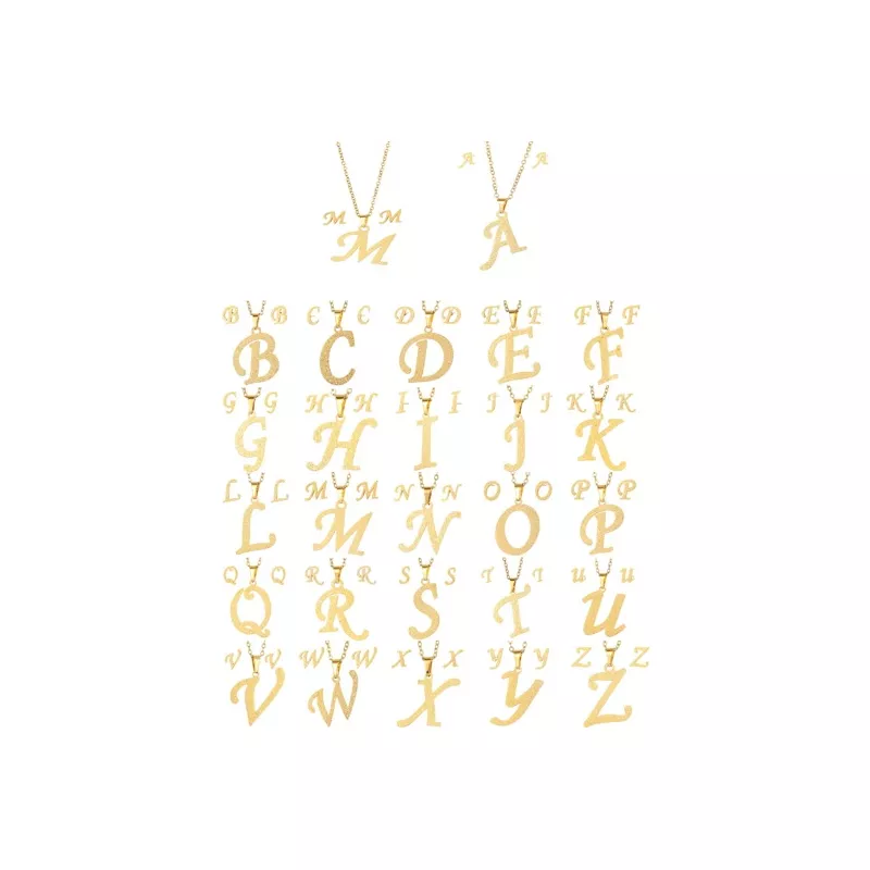 3 piezas/set Set joya con diseño de letra