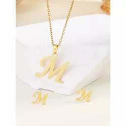 3 piezas/set Set joya con diseño de letra
