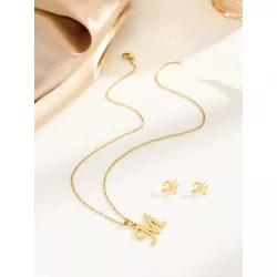 3 piezas/set Set joya con diseño de letra