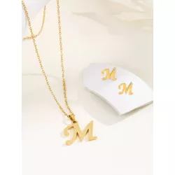 3 piezas/set Set joya con diseño de letra