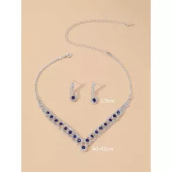 Precioso set pendientes de collar de diamantes de imitación de cristal para club nocturno, joyería de fiesta de boda 3 en 1