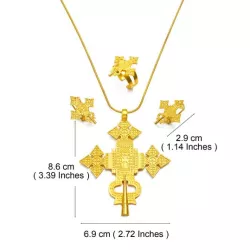 1 set colgantes de metal dorado para banquete, collar, pendientes, anillos, conjunto de joyas, regalo de fecha