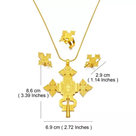 1 set colgantes de metal dorado para banquete, collar, pendientes, anillos, conjunto de joyas, regalo de fecha