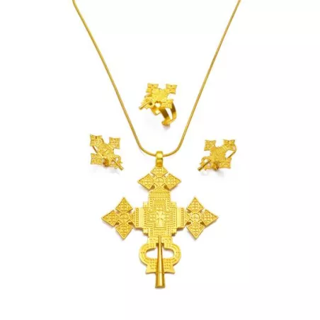 1 set colgantes de metal dorado para banquete, collar, pendientes, anillos, conjunto de joyas, regalo de fecha