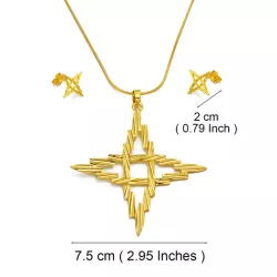 1 set con estrella Collar con colgante & Arete Set joya para mujeres fiesta