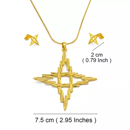 1 set con estrella Collar con colgante & Arete Set joya para mujeres fiesta