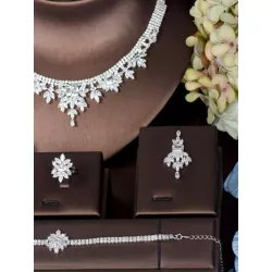 4 piezas/set Set joya lujoso circón boda