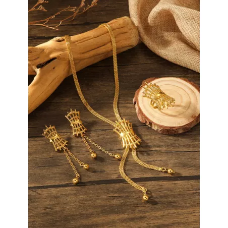 4 piezas/set Set joya moda aleación de zinc bola & con diseño geométrico para mujeres para fiesta