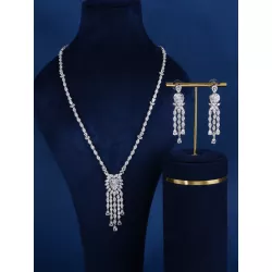 2 piezas Set joya zirconia cúbica adorno moda regalo
