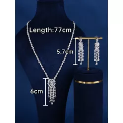 2 piezas Set joya zirconia cúbica adorno moda regalo