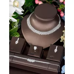 1 Set nuevo moda con turquesa Joyas nupciales Set para mujeres boda fiesta Collar Arete Set