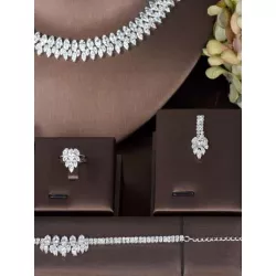1 Set nuevo moda con turquesa Joyas nupciales Set para mujeres boda fiesta Collar Arete Set