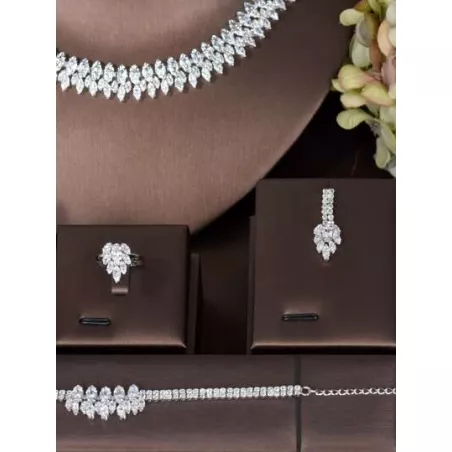 1 Set nuevo moda con turquesa Joyas nupciales Set para mujeres boda fiesta Collar Arete Set