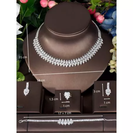 1 Set nuevo moda con turquesa Joyas nupciales Set para mujeres boda fiesta Collar Arete Set