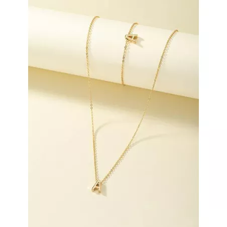 1 pieza 26 inglés con diseño de letra moda sencilla Collar con 1 pieza 26 inglés con diseño de letra moda sencilla Pulsera