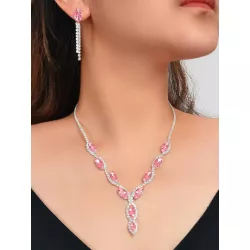 3 piezas dorado real con cuenta con perla con patrón de flor cuadrado Collar con colgante con Set pendiente