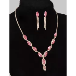 3 piezas dorado real con cuenta con perla con patrón de flor cuadrado Collar con colgante con Set pendiente