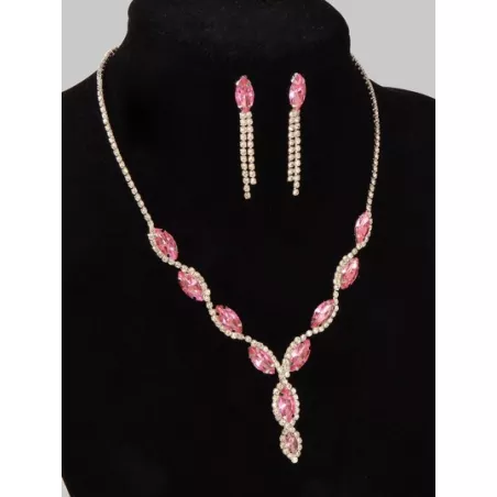 3 piezas dorado real con cuenta con perla con patrón de flor cuadrado Collar con colgante con Set pendiente