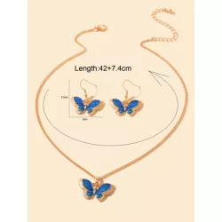 3 piezas dorado real con cuenta con perla con patrón de flor cuadrado Collar con colgante con Set pendiente