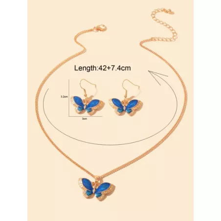 3 piezas dorado real con cuenta con perla con patrón de flor cuadrado Collar con colgante con Set pendiente