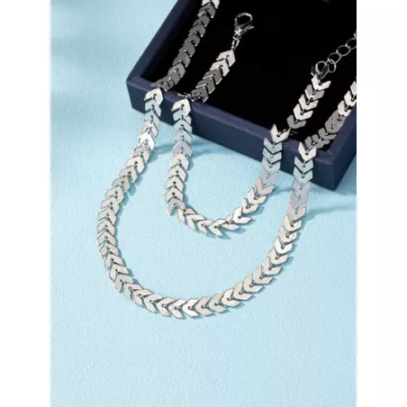 1 pieza simple Pulsera con 1 pieza básico Collar Set joya