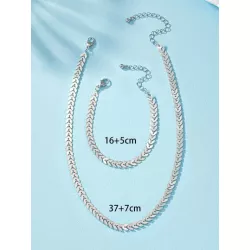 1 pieza simple Pulsera con 1 pieza básico Collar Set joya