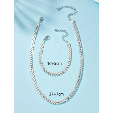 1 pieza simple Pulsera con 1 pieza básico Collar Set joya