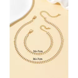 1 pieza simple Pulsera con 1 pieza básico Collar Set joya