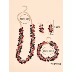 3 piezas lujo piedra natural irregular con cuenta con fleco Collar , Pulsera , Pendientes Set joya - ideal regalo